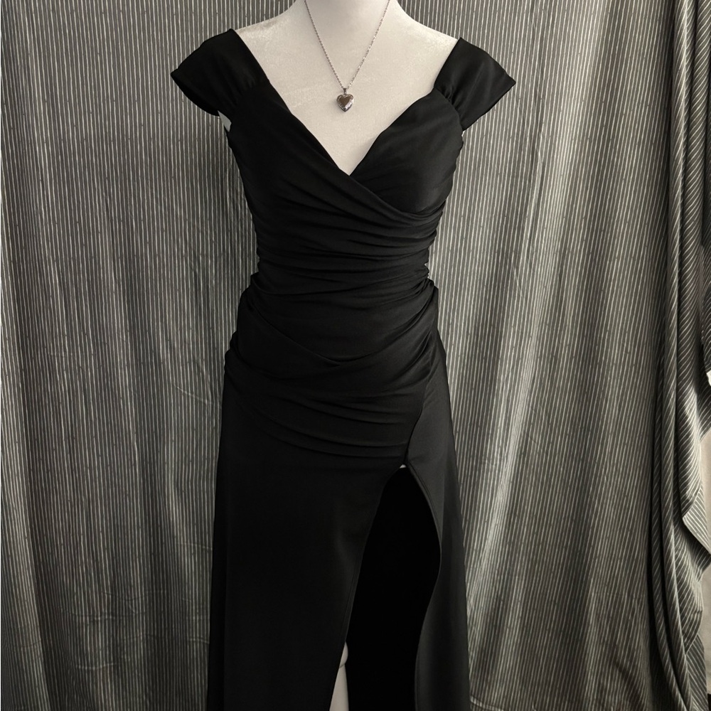 Black off shoulder maxi dress